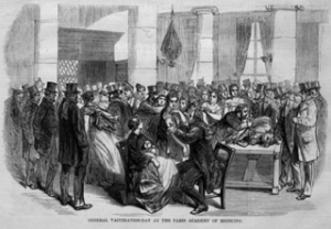 General vaccination day at the Paris Academy of Medicine.
