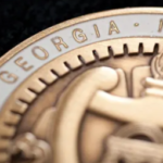 closeup of GA Tech medal
